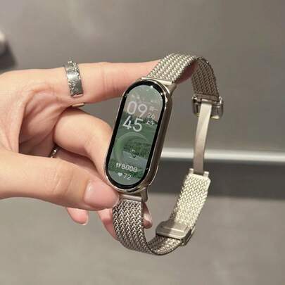 米兰尼斯表带兼容小米 Mi Band10 9 8 表带配件金属带磁性手环兼容小米手环 9/8 NFC 手环适用于 MiBand 10 9 8 表带