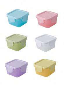 1 Peça Recipiente de Armazenamento de Petiscos Multicolorido Personalizado, Organizador de Doces e Nozes Arco-Íris, Suporte para Temperos e Geléia de Cozinha, Recipientes para Molho de Salada, Recipientes de Plástico para Molhos e Condimentos com Tampas para Lancheira, Suprimentos Escolares, Volta às Aulas, Ideal para Trabalho, Escola e Espaço Economizador Estiloso, Adorável, Personalizado Colorido - Multicolorido - Visão 5