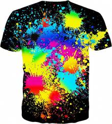 Hgvoetty Unisex 3D Print-Shirts Short Sleeve Graphic Tees Men And Womenmen's All Over Print-Shirt - 色彩繽紛的畫作 - 查看 10