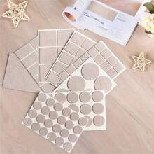 Juego de 72 piezas de almohadillas de fieltro para muebles - Almohadillas antideslizantes para patas de sillas para proteger pisos de madera dura, acabado metálico y protectores de piso - Beige neutro en múltiples tamaños