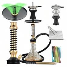 1 件套水烟全套，德国品质，单管硅胶水烟筒，含铝箔纸和一次性烟嘴男孩情人节心形女士情人节