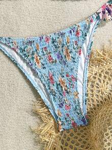 Sultry Sol Plus Size Women Ditsy Floral 2pcs Bikini Set - Baby Blue - View 6