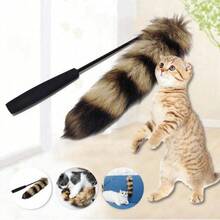 Funny Plush Cat Tail Interactive Cat Teaser Doll, Realistic Faux Fox Tail Plush Doll - Multicolor - View 6