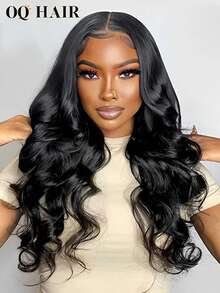 OQ Hair Wear Go 16-30 Inch Lace Closure Wig, 7*5 Pre-Cut & Pre-Plucked, 180% Density, Unprocessed Human Hair, Natural Color, Fashionable & Natural Hairline, Suitable For Beginners, Sports, Vacation, Travel, Holidays, Casual Style. Comes With Gift, Perfect For Halloween, Travel, Y2K , Suitable For Women On Holidays - SNatural - View 2