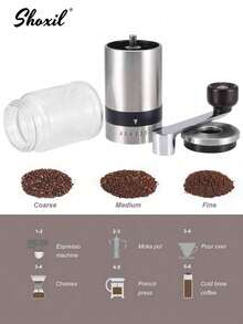 shoxil 8pcs Camping Coffee Set, Drip Coffee Maker Kit, Hand Drip Coffee Maker Set With Portable Case, Including Dripper, Coffee Pot, Filters And Coffee Spoon - Black - View 5