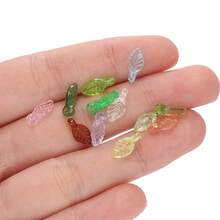 100pcs/Lot 5x10.5mm Acrylic Leaves Charms Beads Mini Tree Leaf Beads For DIY Making Jewelry Earrings Necklace Accessories Materials - Acrylic Leaves - View 3