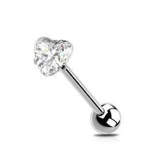 1/4pcs Fashionable Cubic Zirconia Decorated Round & Heart Shaped Tongue Rings, Suitable For Daily Wear By Men & Women