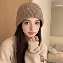 Autumn And Winter Warm Woolen Hat, Hand Woven Hollow Toe Cap, Women's And Stylish Su Ear Protection Sleeve, Knitted Hat