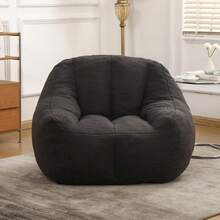 Bean Bag Chair With Memory Foam Filler, Faux Fur Sofa For Adults - Ergonomic Design, Fluffy Lounge Seat For Living Room, Dorm, Office & Gaming - 37.4'' - 深灰色 - 查看 1