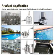 Válvula automática de flotador en acero inoxidable con entrada 1/2 y 3/4 incluye cinta de teflón resistente al óxido y altas temperaturas perfecta para mantener nivel de agua estable en tanque piscina y estanque - Plateado - Ver 8