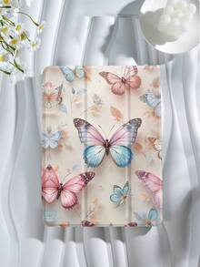 Dreamy Butterfly Pattern Tablet Protective Case, Compatible With IPad 9.7/10.2/10.5/10.9/12.9/Pro 11, 10th Generation, Compatible With Samsung Galaxy Tab S6 Lite 10.4-Inch, Compatible With Kindle Paperwhite 12th Gen 2024, Kindle (11th Generation) 2022 Release, Soft Fall Protection, Smart Stand/Automatic Wake-Up/Sleep