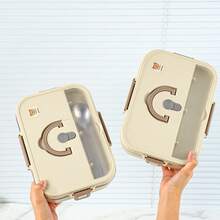 WORTHBUY Hộp đựng cơm trưa bằng thép không gỉ 304 4/5 ô dung tích 1500ML, hộp đựng thực phẩm salad trái cây chống rò rỉ kèm bộ đồ ăn và bát đựng súp, lò vi sóng, hộp đựng cơm Bento dung tích lớn di động, thích hợp cho học sinh và người lớn sử dụng tại nhà, trường học, văn phòng, dã ngoại, cắm trại, trở lại trường học - Nhiều màu - Xem 7