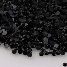 0.2厘米/0.3厘米/0.4厘米/0.5厘米 1000颗平底钻石水钻，水晶树脂钻石，DIY工艺材料，适用于杯子、玩具、鞋子、衣服装饰 - 黑色 - 查看 2