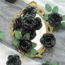 10/30/300 pezzi Fiori artificiali - Rosa, Rosa di seta, Pianta finta per decorazioni da matrimonio, casa, sala da pranzo, camera da letto, cucina, decorazioni per la stanza, accessori per feste di compleanno, decorazioni da giardino all'aperto, decorazioni per feste e matrimoni, decorazioni per casa, sala da pranzo, camera da letto, decorazioni invernali - nero - Visualizzare 9