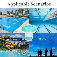 Flotador de Cloro para Piscina, Dispensador Automático de Productos Químicos Reutilizable, Altura 13 Cm, Tipo Flotante, Accesorio para Piscina Interiore - Celeste - Ver 5