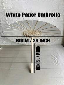 20pcs/Set Customized Elegant White Paper Parasol, Personalized, Suitable For Wedding Photos, Bridal Shower, Romantic Photos, Photography Props, Mildew Resistant, Fashionable - Multicolor - View 3