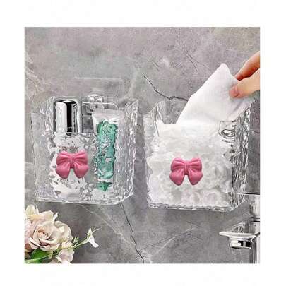 浴室壁挂式收纳盒、浴室置物架、透明塑料牙刷架、卫生间悬挂式垃圾桶、厨房、衣柜、淋浴间（注：弓形可能略有不同，但不影响使用）