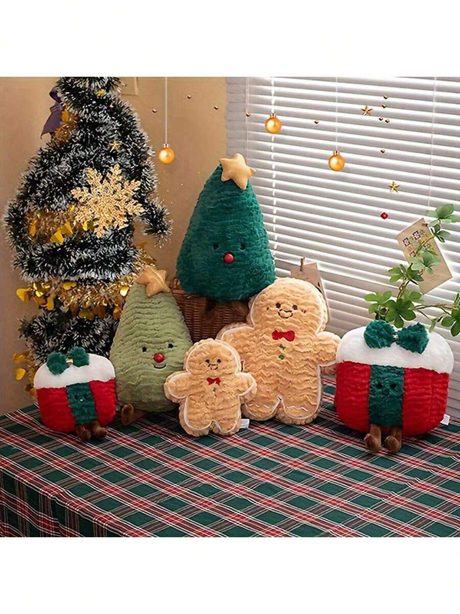 1 buah Bantal Hias Pohon Natal yang Menawan - Bantal Dekorasi Sofa & Kamar Tidur yang Lembut dan Dapat Dicuci - Hadiah Liburan yang Sempurna - MultiWarna - View 1