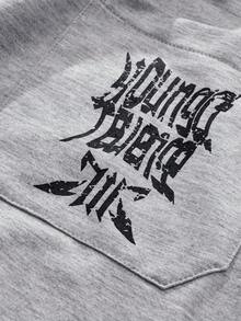 Men's Letter Print Drawstring Waist Straight Leg Long Casual Pants, Suitable For Outings, Gothic Style, Rave Parties, Back To School, Sports, Fitness, Autumn Season - Màu Xám nhạt - Xem 5