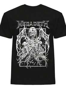 100% fibra de poliéster, 1 camiseta casual para hombre, Día de los Muertos, Pascua, Día de la Independencia, camiseta de cuello redondo de manga corta, longitud regular, adecuada para todas las estaciones, camiseta de tela cómoda y transpirable, lavable - Negro - Ver 1