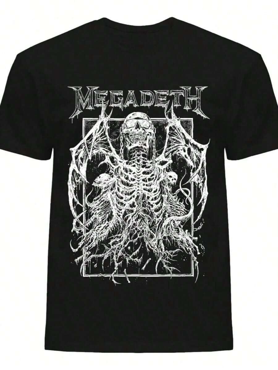 100% fibra de poliéster, 1 camiseta casual para hombre, Día de los Muertos, Pascua, Día de la Independencia, camiseta de cuello redondo de manga corta, longitud regular, adecuada para todas las estaciones, camiseta de tela cómoda y transpirable, lavable - Negro - Ver 1