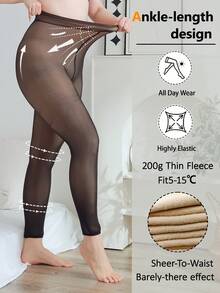 1 buc. colanți transparenți 2800D, elasticitate ridicată, croială skinny, ridicare inghinală, căptușeală termică caldă, potriviți pentru casă, călătorii, vacanță, ținute în aer liber, la modă și versatili, toamnă/iarnă