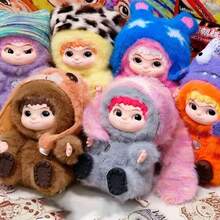 1 pieza Entrega aleatoria Muñeco de peluche de la serie Traviesa WAKUKU, accesorio colgante WAKUKU (Entrega aleatoria 1 pieza) - Multicolor - Ver 1