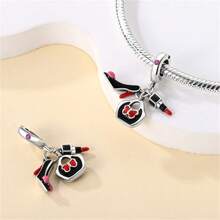 1. 纯银口红香水三件套吊坠、橙色星夜香水吊坠、吊坠香水吊坠、蓝色花蝴蝶香水吊坠、香水瓶口红吊坠、彩妆三件套吊坠、红色补妆包吊坠 - 彩色 - 查看 3