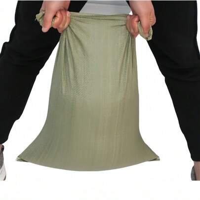 10 Stücke extra große, schwere Müllsäcke - Dicke, plastikgewebte Abfallsäcke für Zuhause, Umzüge, Baustellen, Blätter & Outdoor-Nutzung, wiederverwendbare Industriestärke Entsorgungssäcke