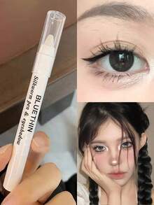 1pc Pearl White Eyeshadow Pencil, Highlighter Eyeshadow Stick, Smooth Shimmery, Waterproof & Long-Lasting Everyday Eye Makeup