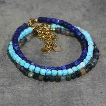 1 pieza Pulsera ajustable con cuentas cuadradas de piedra natural estilo bohemio para mujeres. Una opción de regalo maravillosa, perfecta para el uso diario durante todas las estaciones, y un accesorio versátil y esencial que brilla durante las salidas al aire libre y las sesiones de fotos, complementando sin esfuerzo cualquier atuendo.