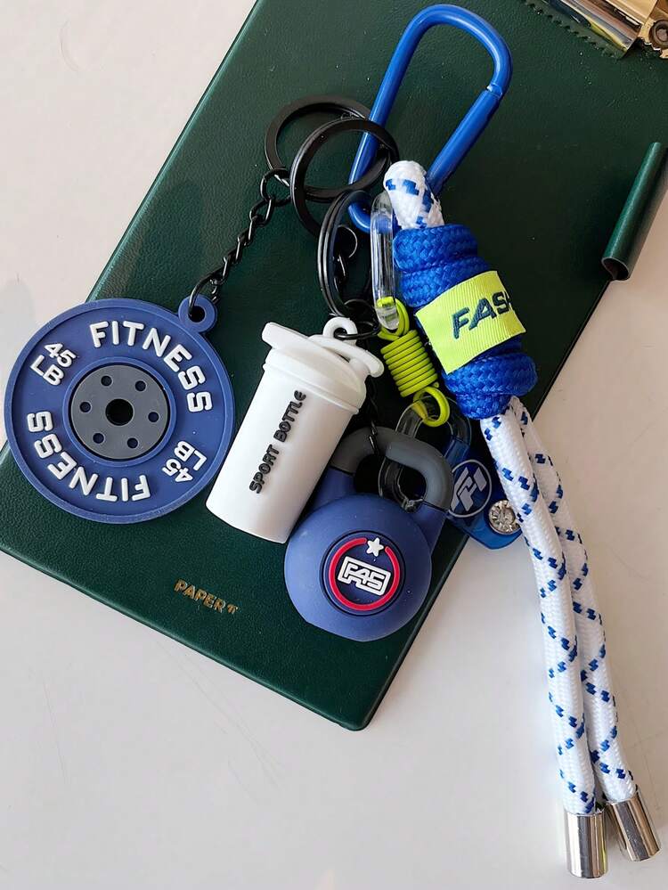 Fitness Keychain, Gifts For Fitness Enthusiasts, Barbell & Dumbbell Keychain, Fitness Bag/Backpack Accessory - Multicolor - View 15