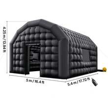 Inflatable Nightclub, 17.72 X 16.4 X 13.9 Ft Inflatable Party Tent With 680W Blower & Sandbag, Ventilated Blow Up Night Club With 2 Windows, Air Cube House For Event Birthday Wedding Party - US B Type Plug(110-127V) - View 10
