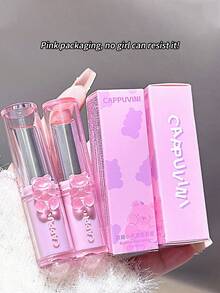 Cappuvini Moisturizing & Hydrating Mirror Gloss Plump Lip Tint, Natural Color, Bear-Shaped Solid Lip Balm, Long-Lasting & Transfer-Resistant, Versatile Lipstick - Nhiều màu - Xem 4