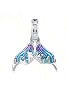 1 件海洋系列美人鱼鱼尾珍珠吊坠爱心捕梦网吊坠适用于手链项链奢华 DIY 珠宝礼品生日礼物女士