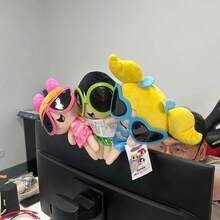 New 23cm The Powerpuff Girls Plush Toys Cartoon Anime Cute Beach Dress Blossom Buttercup Bubbles Stuffed Dolls Girls Toy - Multicolor - View 6