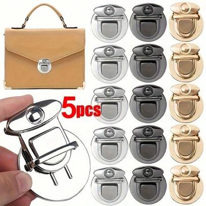 2/5 件金属扭锁扣，适用于手提包，鸭嘴扣，适用于皮革工艺，钱包五金工艺用品