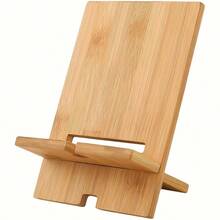 Bamboo Desktop Phone Stand - Clip-On Holder For All Smartphones, Perfect For Office Organization And Charging Stations, Tabletop Phone Stand - Beige - View 8