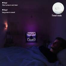 Novel Bluetooth Music Night Lights  Water-Patterned Lamps  Starry Sky Music Desk Lamps  Multi-Functional Bluetooth Audio  Can Be Set  Birthday Gifts - 紅白色 - 查看 4