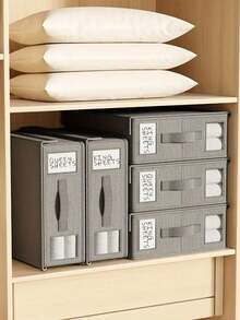 Estantería plegable para almacenamiento y espacio de almacenamiento de sábanas (para cama doble grande y mediana), estantería de almacenamiento de armario de ropa de cama con asa, caja de almacenamiento de sábanas, organizador de sábanas plegable, caja de almacenamiento de sábanas y bolsa de almacenamiento de almohadas plegable - Multicolor - Ver 6