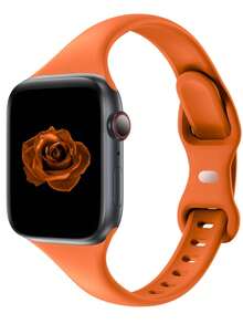 Compatible With Apple Watch Band 38mm 40mm 41mm 42mm 44mm 45mm 46mm 49mm, Compatible With Apple Watch Series Ultra/Ultra 2 10/9/8/7/6/5/4/3/2/1 SE, Women's Ultra-Thin Narrow Replacement Soft Silicone Sports Strap