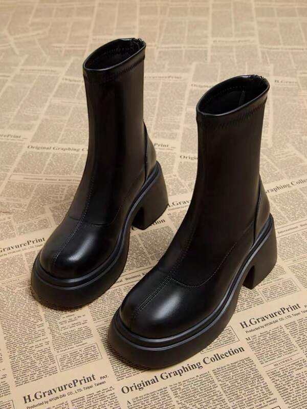 Thick Sole Chunky Leg Tall Boots With Elastic, Autumn/Winter New Arrival,Party