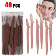 66/40/30/12/6/3pcs Stainless Steel Eye Brow Razor Set With Guards For Men & Women Beard Navaja- Exfoliating Dermaplaning Tool-Multipurpose Hair Removal Kit For Body, Face, Bikini Area Men's Razor - Eyebrow Precision Grooming Tool,Berad Trimmer,Suitable For Or Travel Use And Barberia