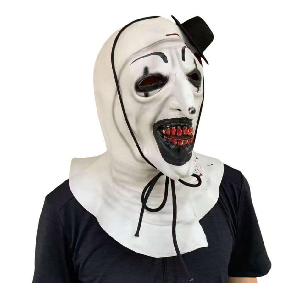 1 pieza de la nueva máscara de payaso sin alma, diadema de payaso sin alma, máscara de horror de Halloween para baile de máscaras