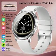 1pc Ladies Fashionable Luxury Smartwatch, 1.32inch HD AMOLED Screen Touch, 3D Curved Glass, 7.3mm Ultra Thin Alloy Body, Hidden Button Design, With HD Wireless Call, Receive Messages, Voice Assistant, DIY Watch Face, Music/Photograph Control, Multi Functional Smartwatch, Sleep Monitoring, Female Cycle Reminder, Fitness Tracker, Motion Track, Multi-Sport Modes Smart Watch Women, Compatible With Android IOS - Multicolor - View 12