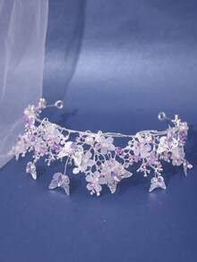 1 chiếc vương miện hình bướm sang trọng và thanh lịch, phụ kiện tóc cô dâu, vương miện công chúa dự tiệc, phụ kiện ngày Valentine. - Màu tím - Xem 6