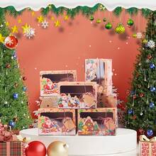 27pcs Christmas Cookie Box Set With Window, Large Holiday Food Bakery Gift Box, Pastries, Candies, Party Favors, Christmas Kraft Paper Gift Home Decor Christmas Decorations Room Decor