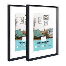 HIMEETIME 1/2/3件装，12x16英寸/30x40厘米铝合金相框，8x10英寸/20x25厘米壁挂/桌面相框，A3简约经典金属线条斜角3D相框，A4 3D证书框，优质金属拉丝纹理，高清亚克力，可竖放或横放 - 彩色 - 查看 24