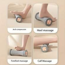 1pc Foot Massage Roller With Speed Control - Textured Deep Tissue Design For Yoga & Fitness, Compact Body Contoured Shape, Plastic Home Muscle Recovery Relaxation Tool, Portable Massage Device