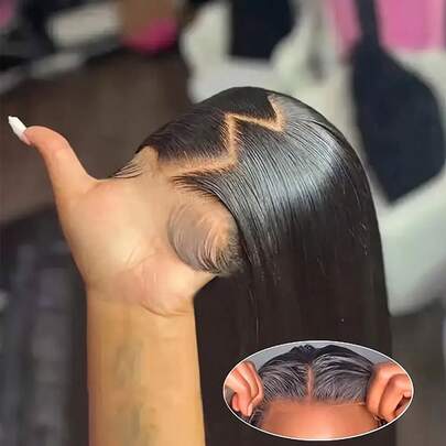 13x6 Wear And Go Human Hair Wig 250% Density Human Hair Straight Glueless Wigs Pre Plucked Pre Cut 13x4 Lace Closure Ready To Wear Wigs For Women Beginner Friendly ( 8-42inch)